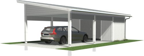 Carport med förråd