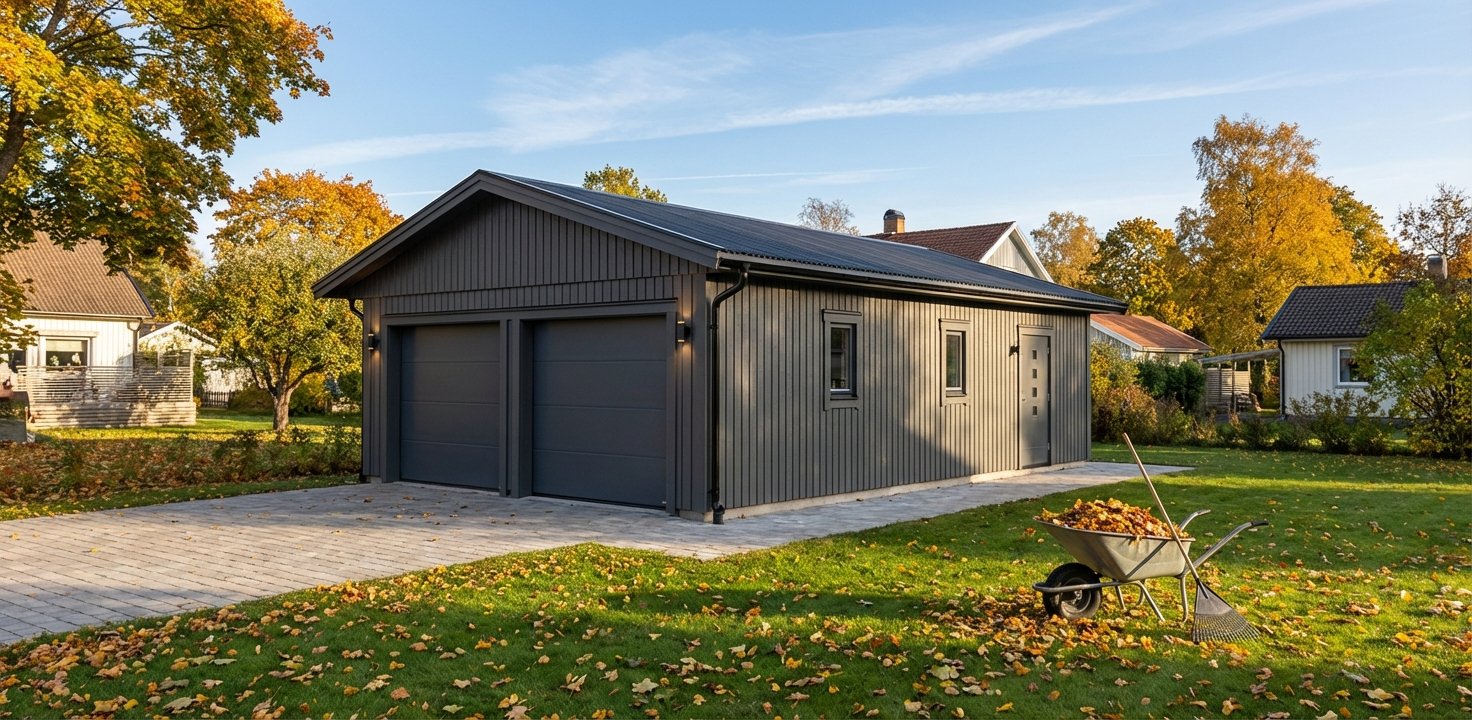 Dubbelgarage Avan 60m2 - 6x9,6 m med sadeltak
