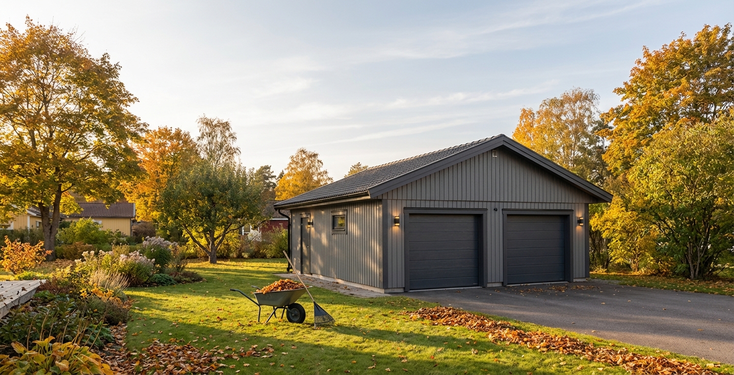 Dubbelgarage-Broänge-62m2-7,2x8,4m-Höst