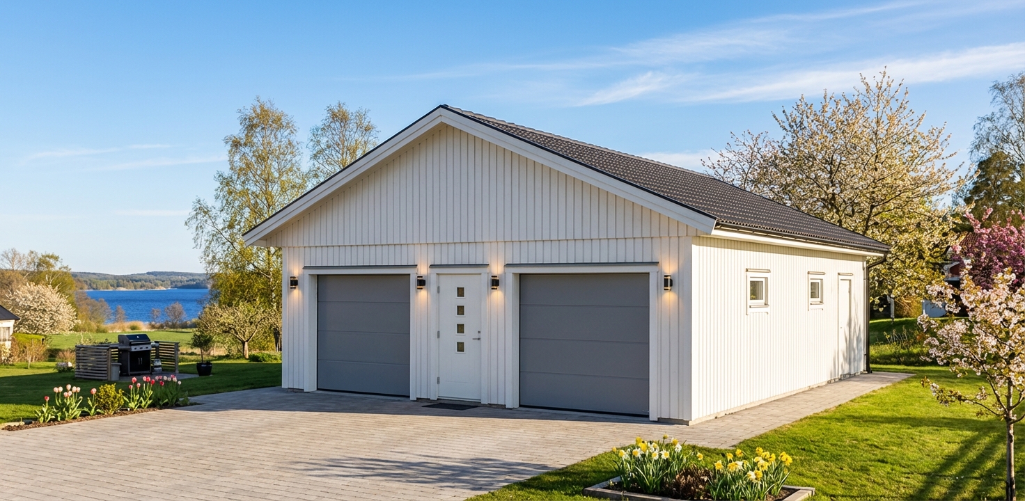 Dubbelgarage-Gärde-93m2-8,4x10,8m - Vår
