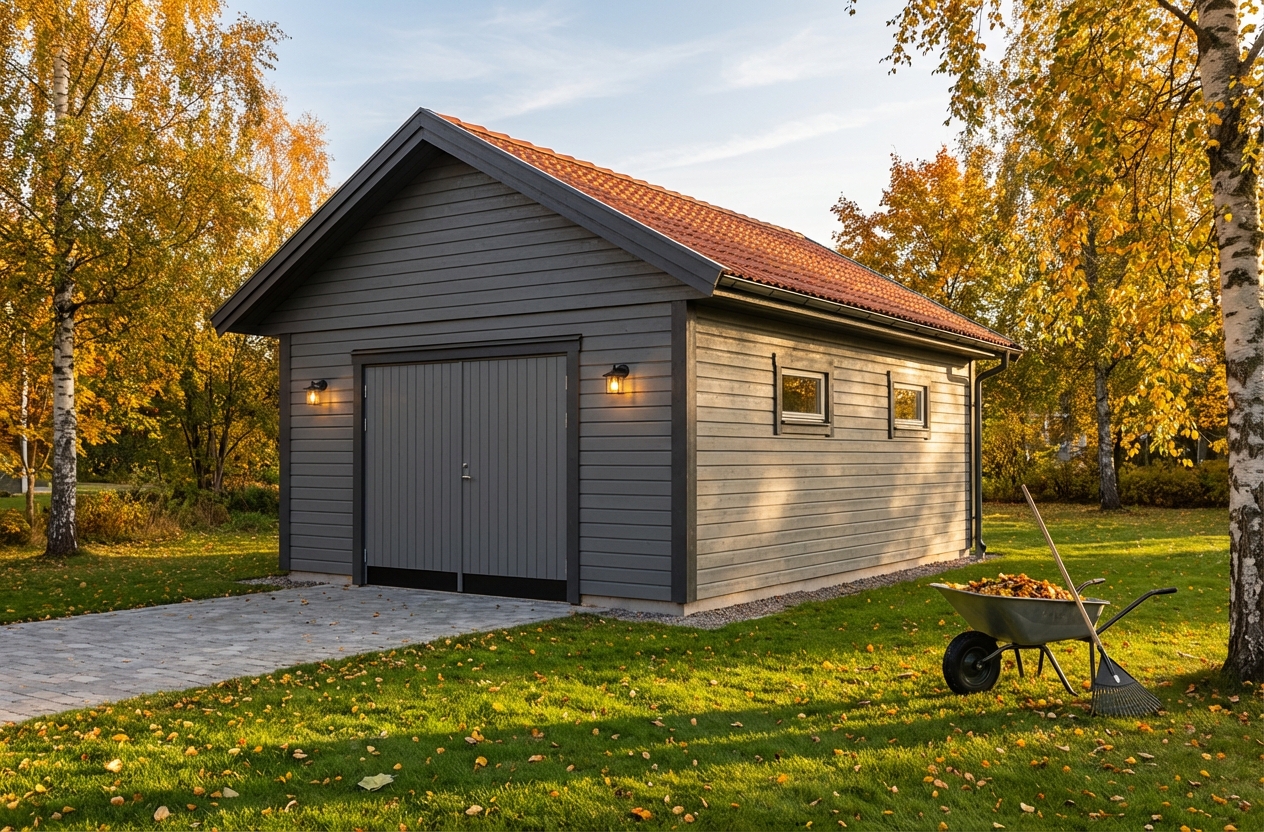 Enkelgarage-Grimsmark-30m2-4,8x6,0m - Höst