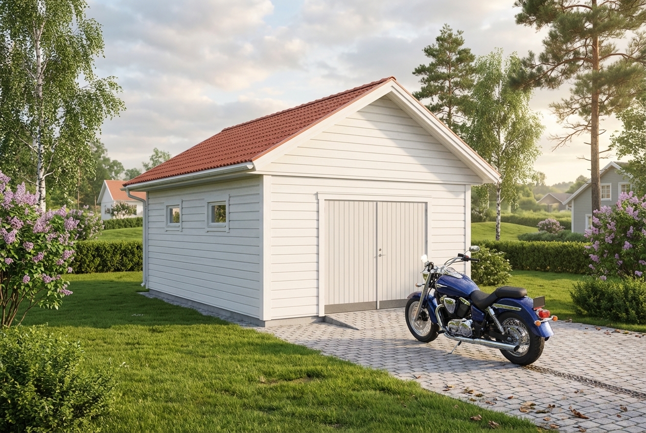 Enkelgarage-Grimsmark-30m2-4,8x6,0m - Vår