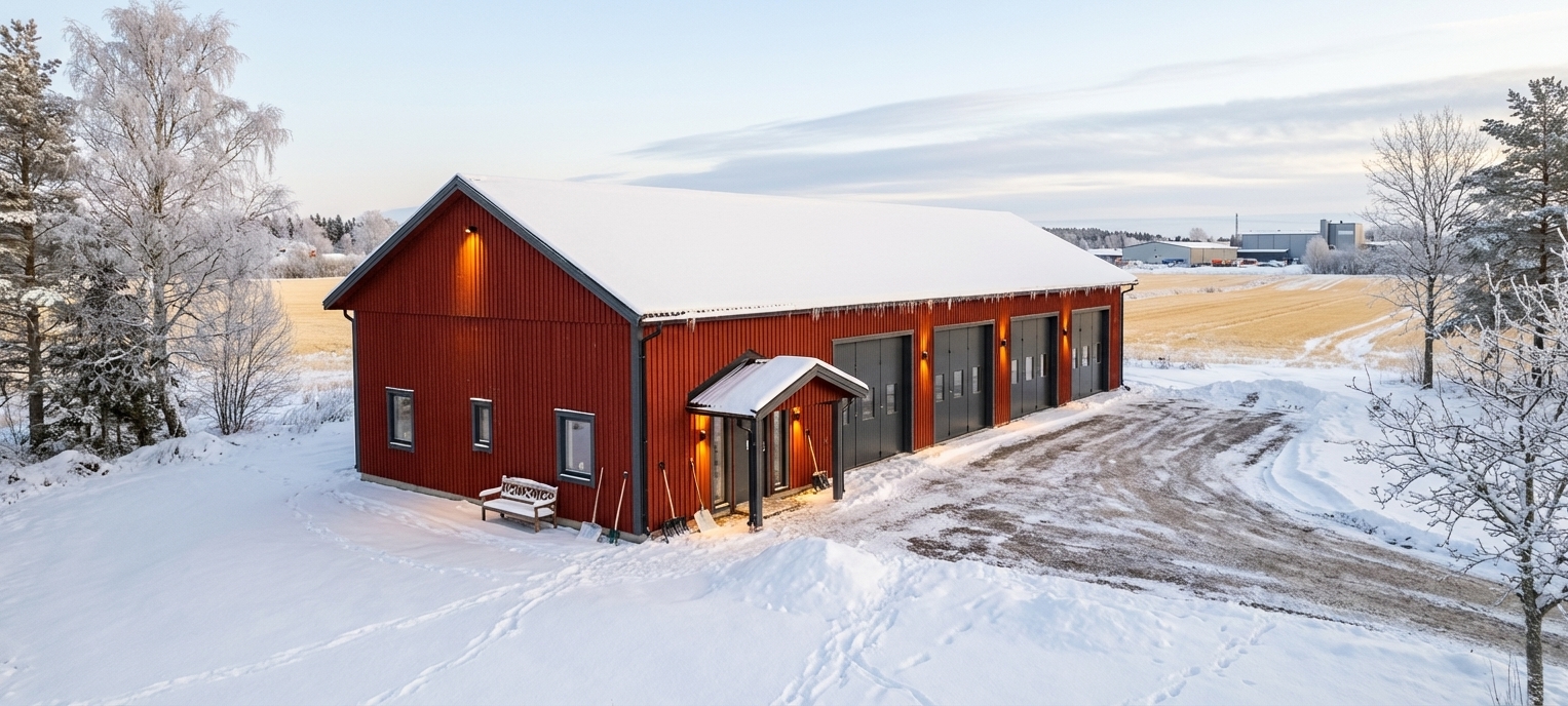 Maskinhall-Myckle-245m2-9,6x25,2x4,0 - Vinter