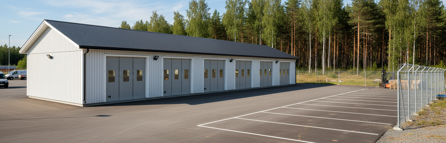 Maskinhall-Örviken-225m2-8,4x26,4x3,0 - sommar