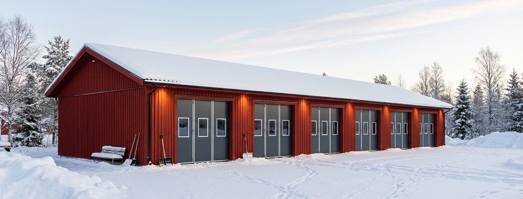 Maskinhall-Örviken-225m2-8,4x26,4x3,0 - vinter