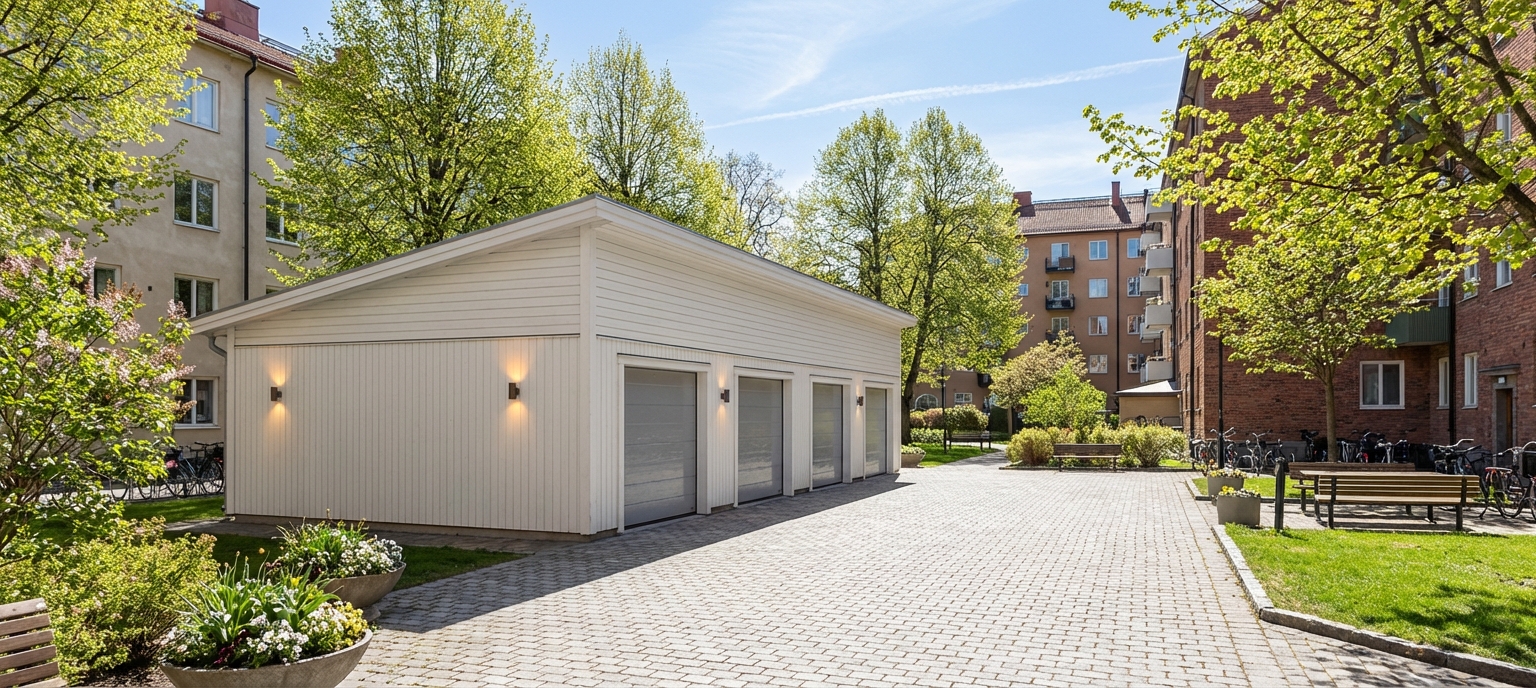 Radgarage-Nedrebäck-88m2-6,0x14,4x25- Sommar