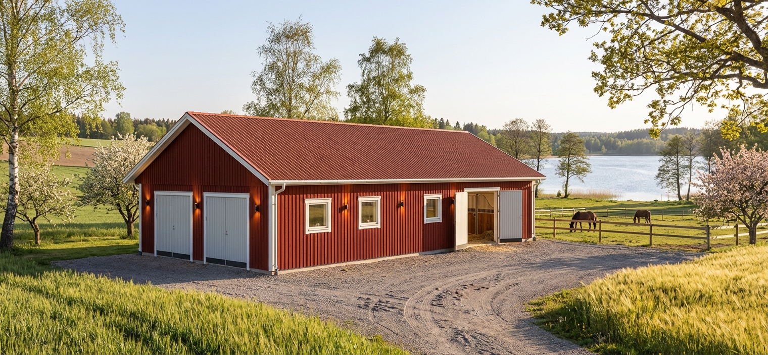 Stall-Bureå-130m2- 8,4x15,6x27 - Vår