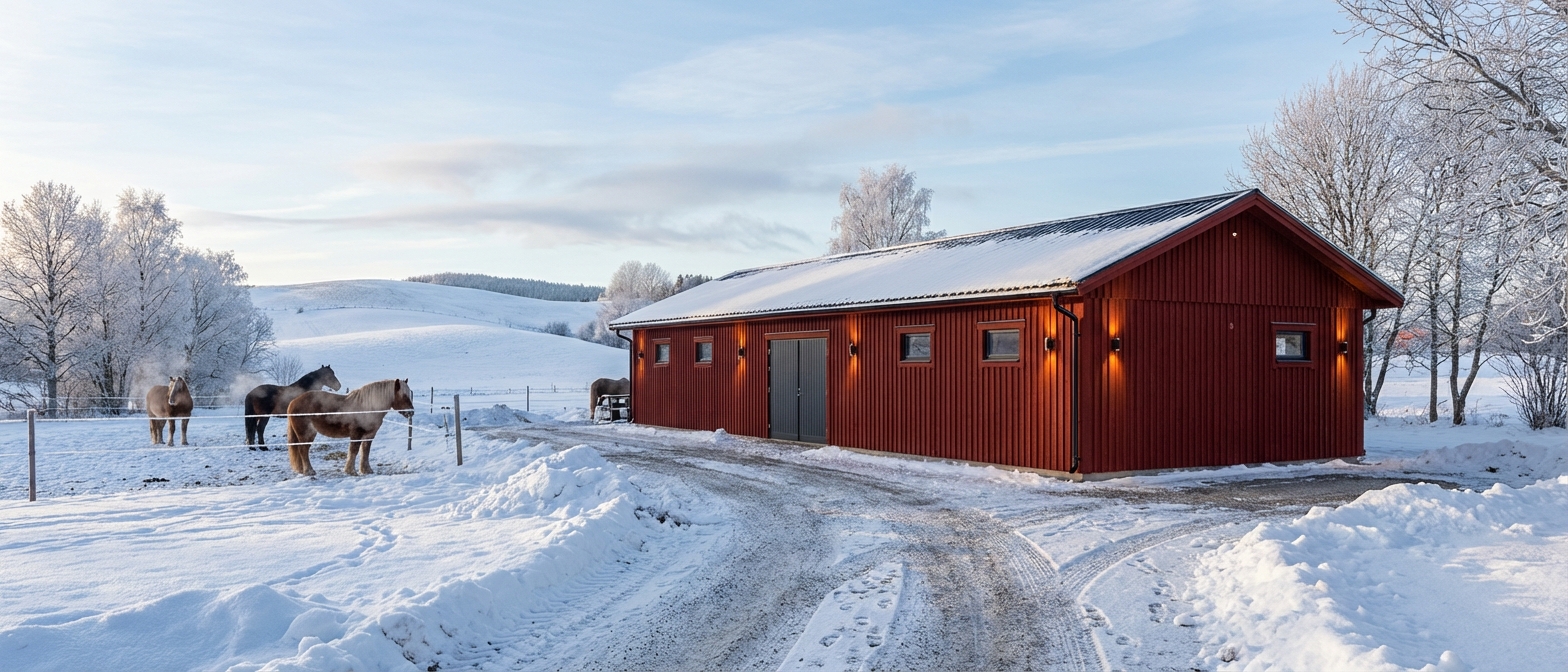 Stall-Mjödvattnet-103m2-6,0x16,8 - Vinter