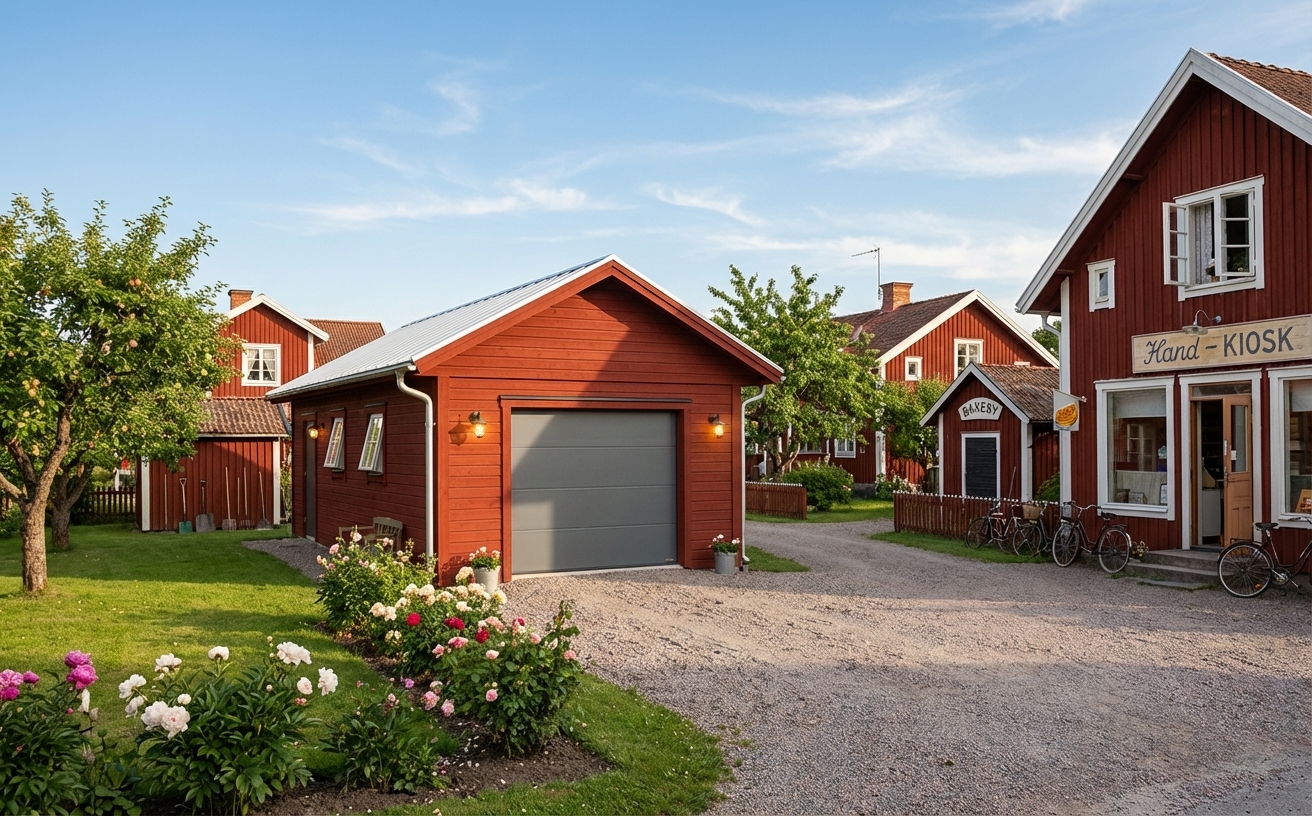 Enkelgarage-Bjurön-42m2-4,2x9,6m - Gårdsbutik