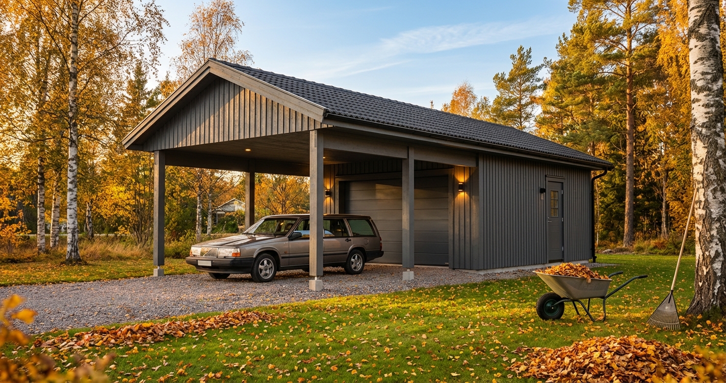 Garage-med-carport-Björkåsen-47m2- 4,2x6,04,8)- Höst