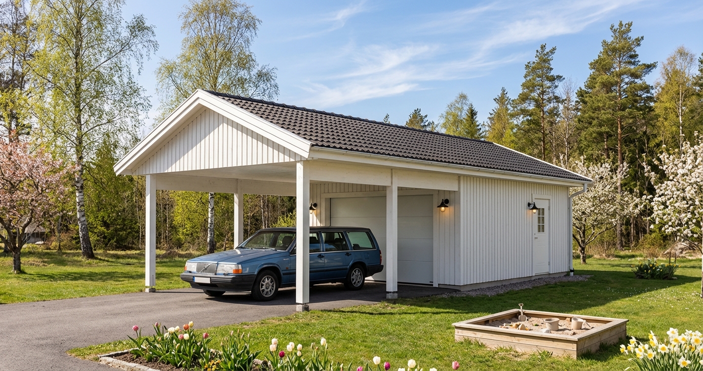 Garage-med-carport-Björkåsen-47m2- 4,2x6,04,8)- Vår