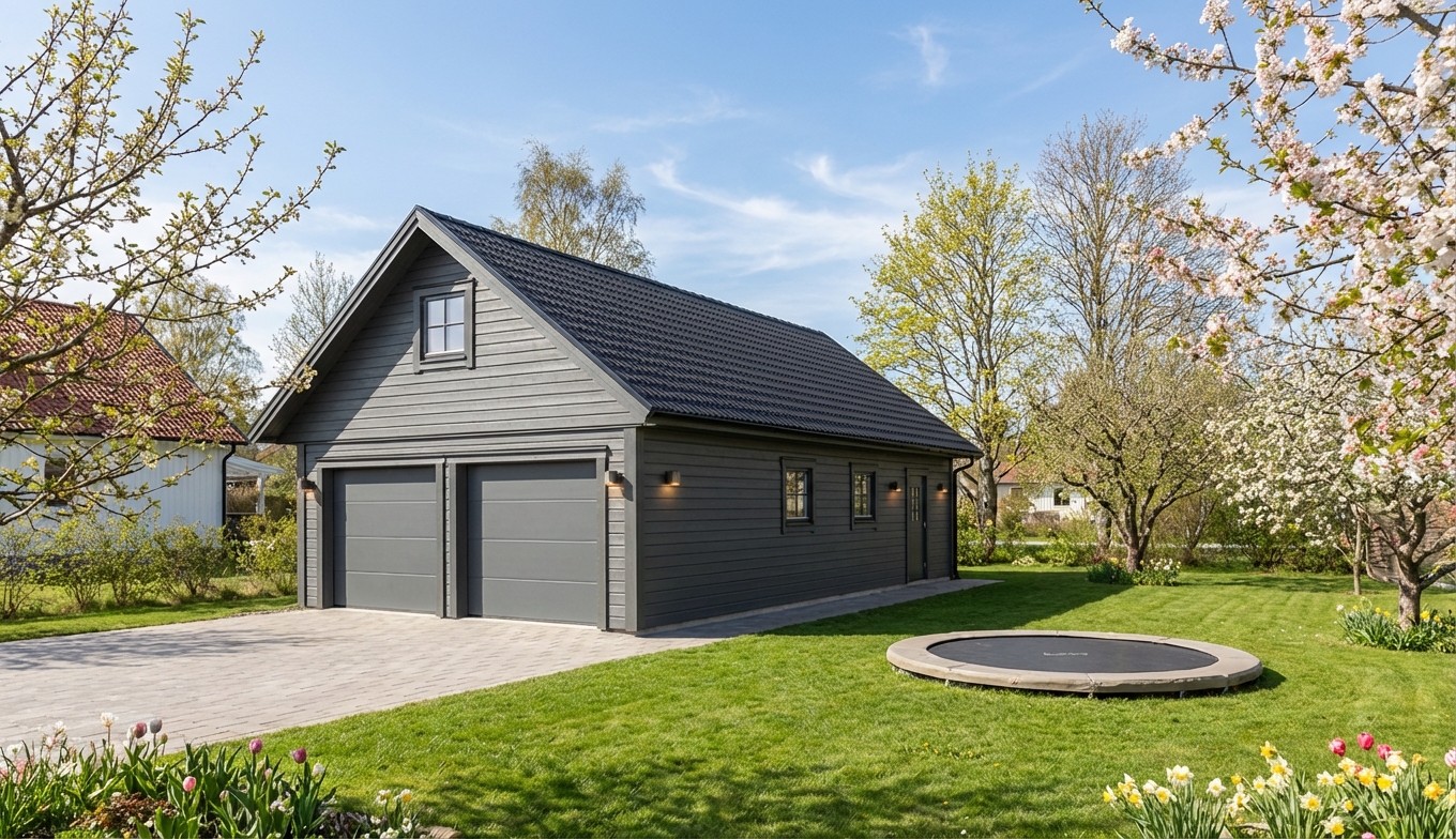 Dubbelgarage-Klinten-67m2-6,0x10,8m - Vår