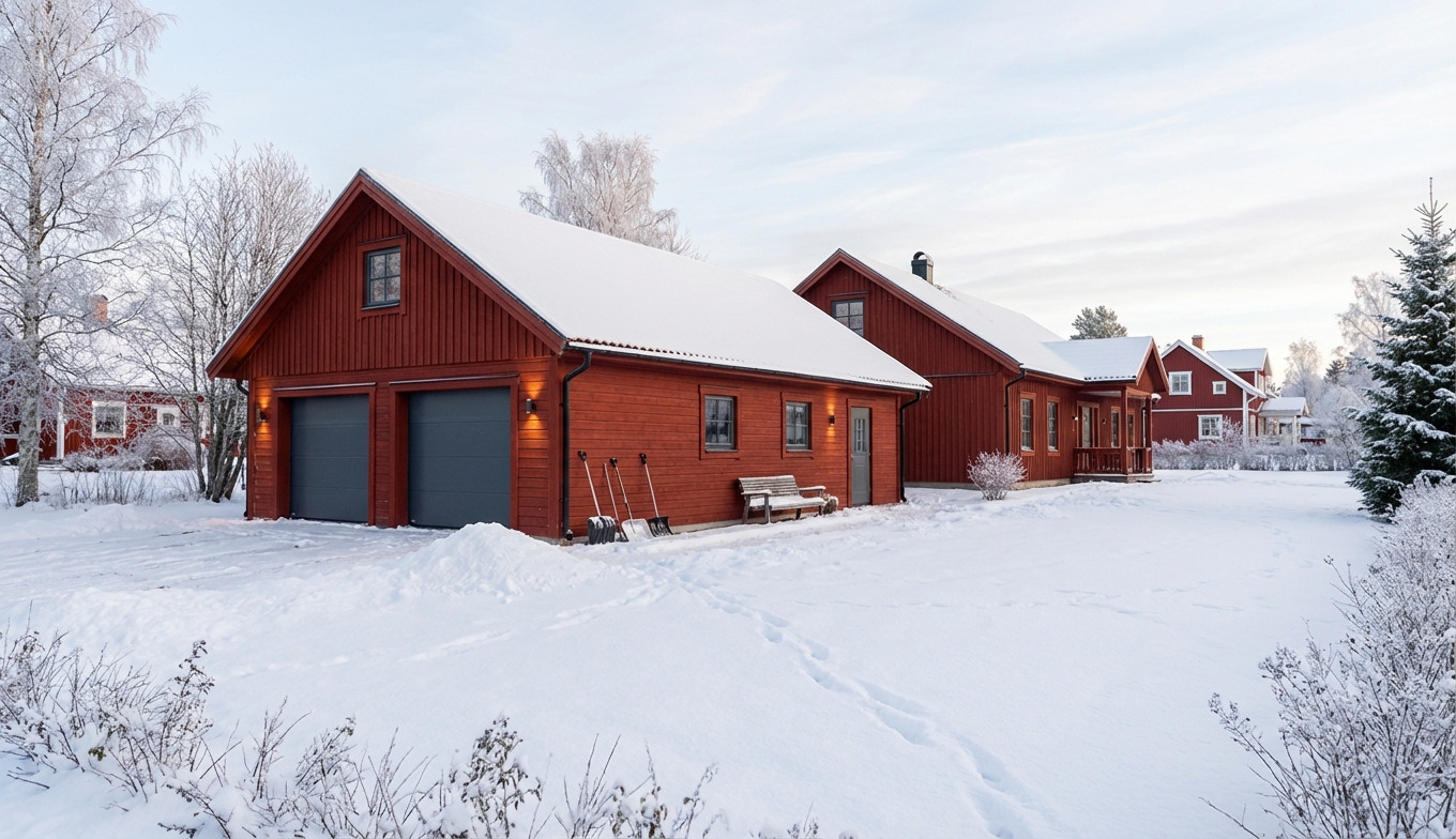 Dubbelgarage-Klinten-67m2-6,0x10,8m - Vinter