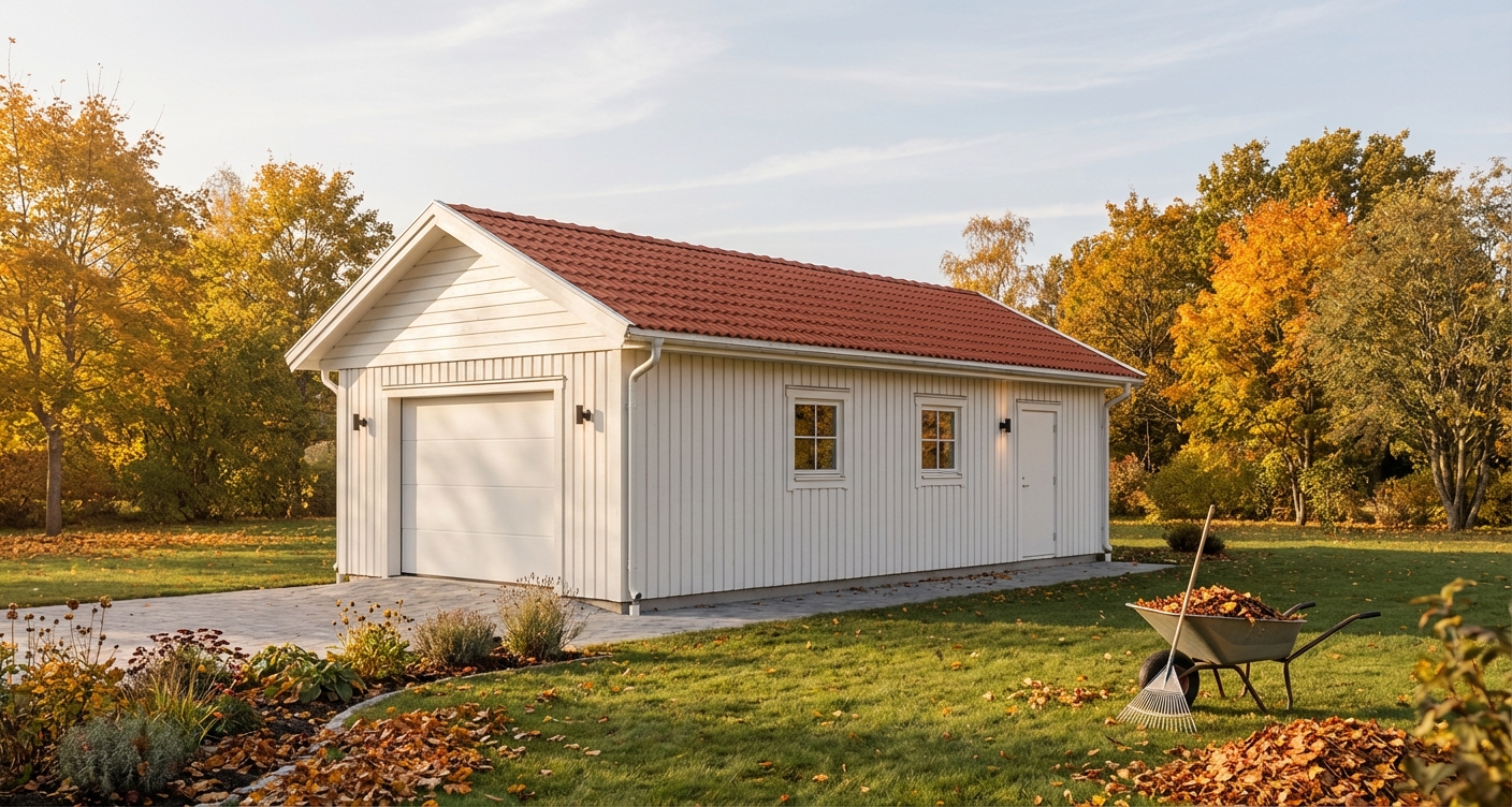 Enkelgarage-Kroksjön-48m2-4,8x9,6m - Sommar