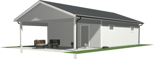 Garage med carport 7,2 x 12,0 m